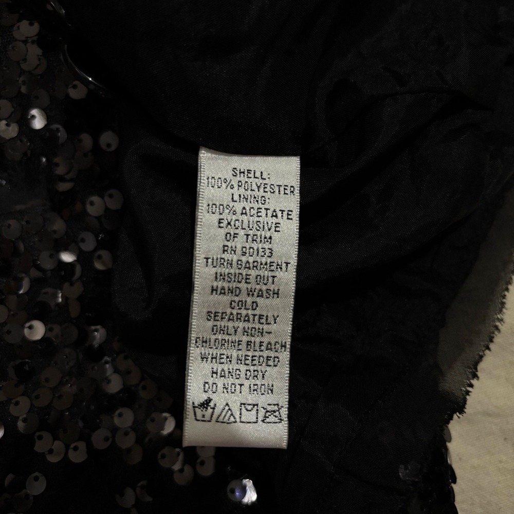 Joan Rivers Black Sequin Blazer Jacket Womens XS Single Button Evening Sparkle - Picture 4 of 6